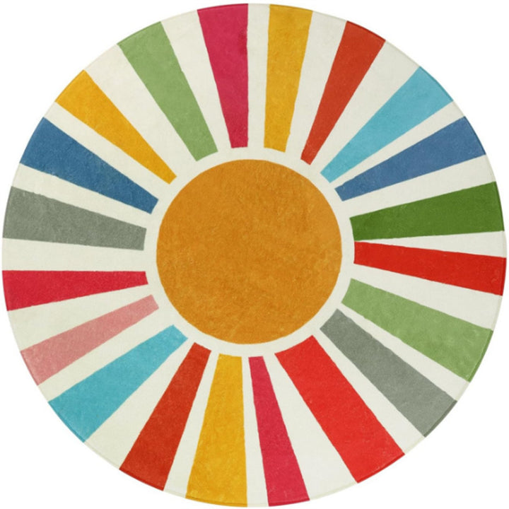 Playful Round Pool-Themed Rug