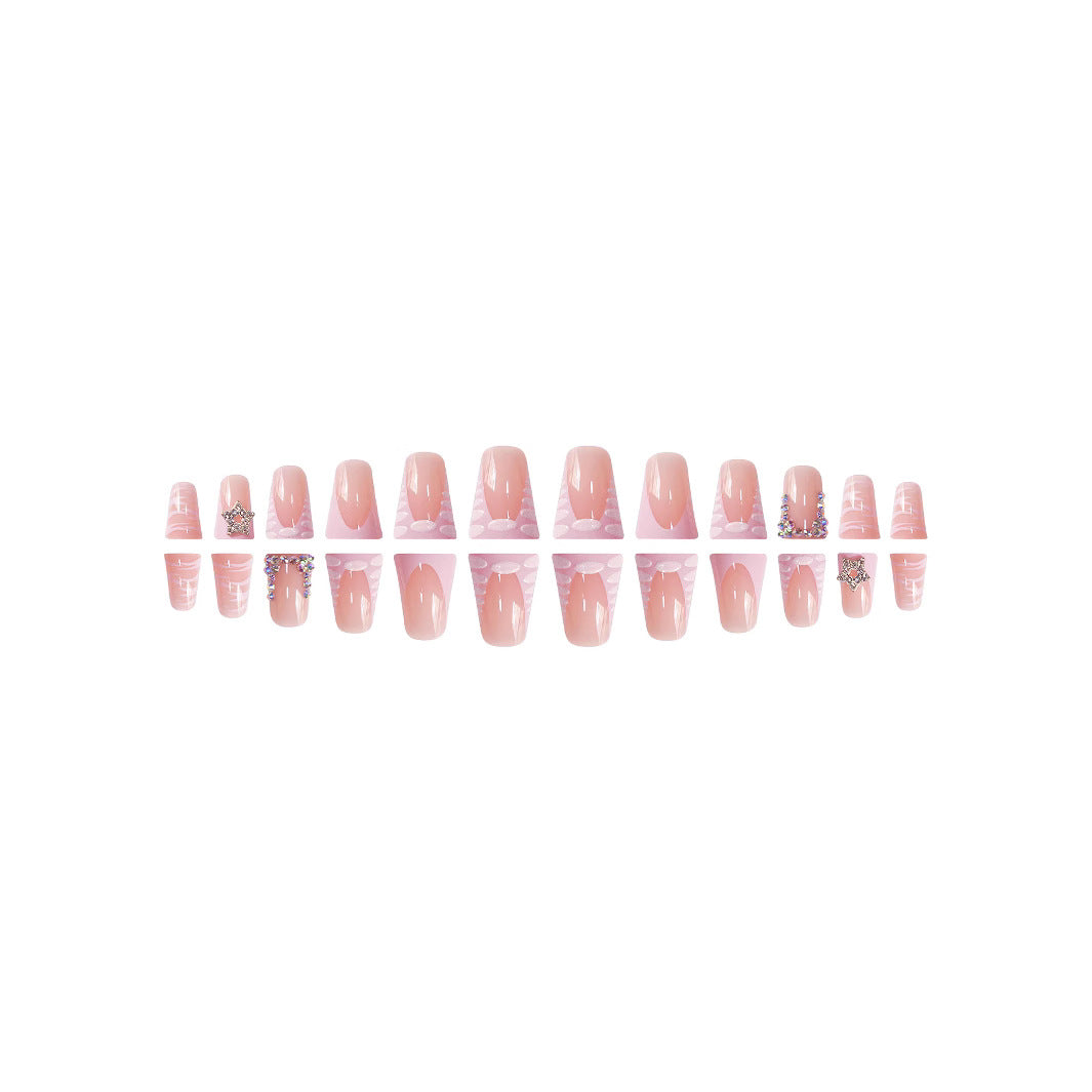 Artistic Rhinestone-Accented Press-On Nail Set Kalsten