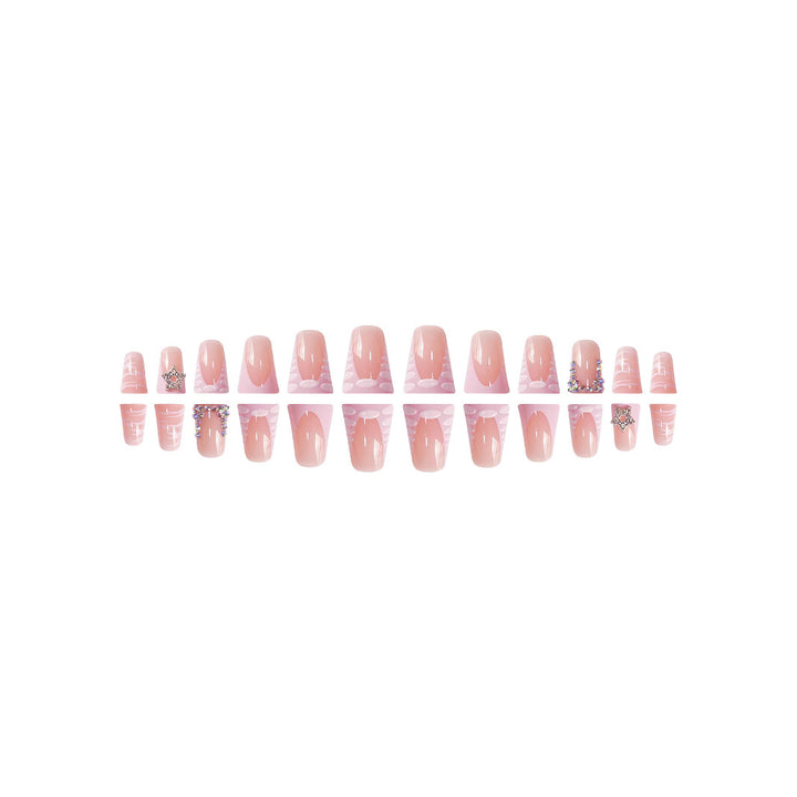 Artistic Rhinestone-Accented Press-On Nail Set Kalsten