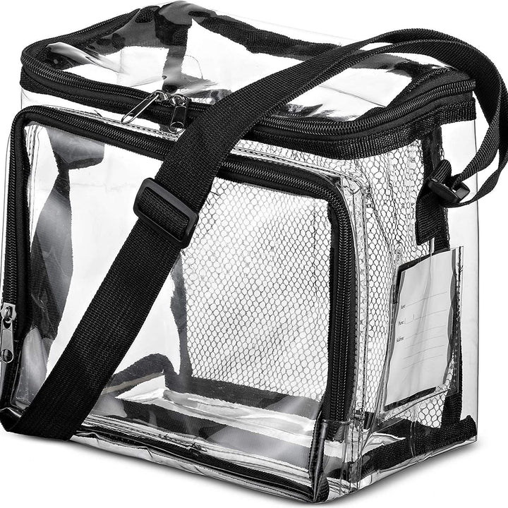 Transport bag made of transparent material with mesh pockets Kalsten