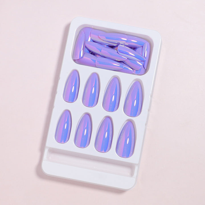 Glossy Press-On Nails Set with Iridescent Finish Kalsten