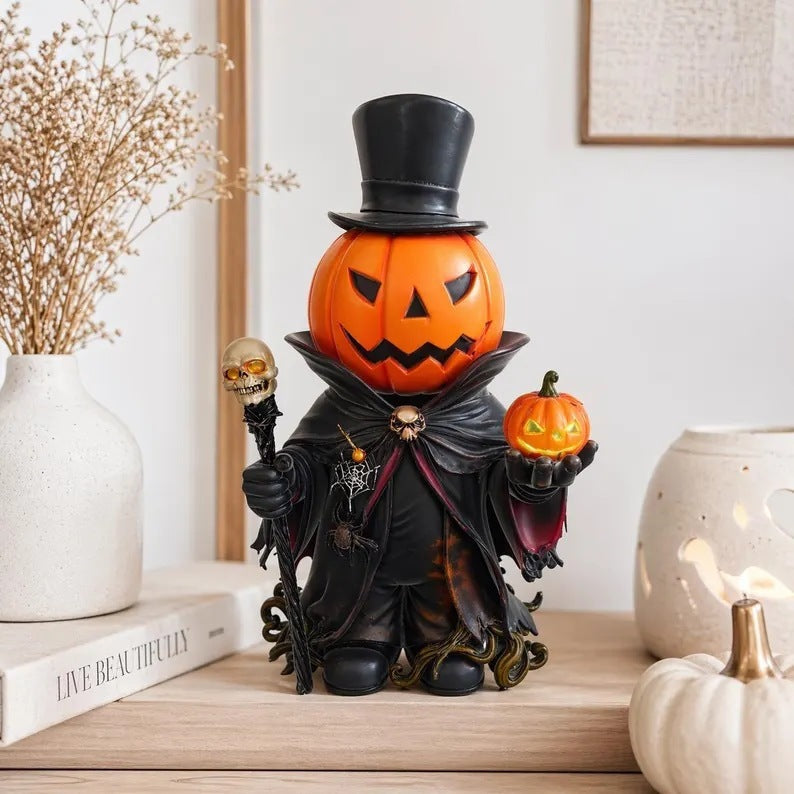 Halloween-Themed Pumpkin Master Figurine Kalsten