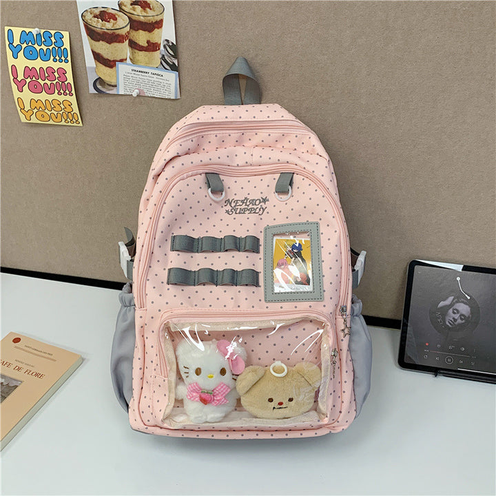 Fun Polka Dot Transparent School Backpack