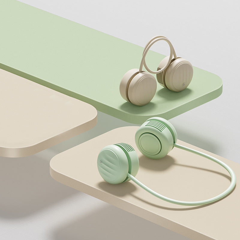 Cooling hands-free dual-head wearable neck fan with flexible gooseneck and USB-C recharge Kalsten