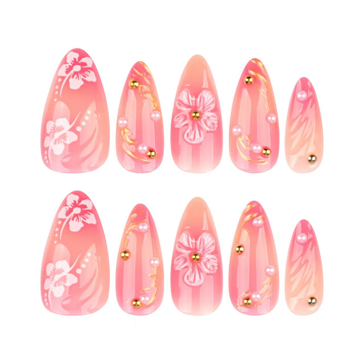 Floral and Decorative Press-On Nail Set Kalsten