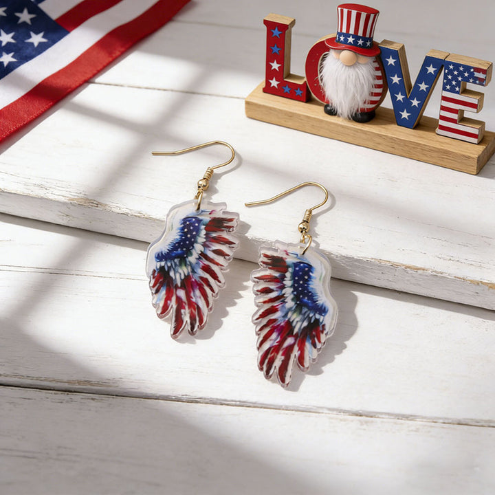 Women's eye-catching statement earrings made of acrylic with patriotic bow pendant Kalsten