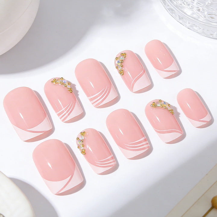 Elegant French Tip Press-On Nail Art Kalsten