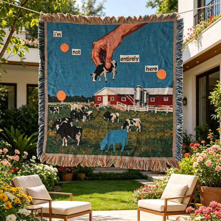 Fringed Landscape Wall Tapestry
