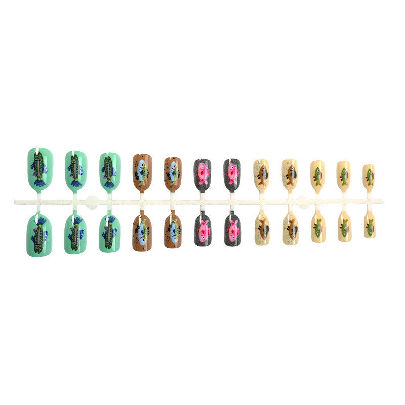 Creative Press-On Nail Art Set with Unique Insect Designs kalsten