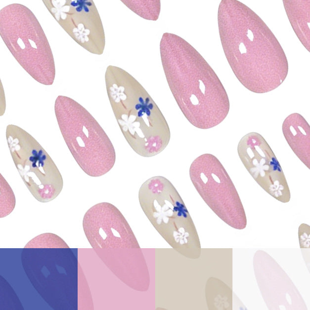 Floral Accent Stiletto Nail Art Extensions Kalsten