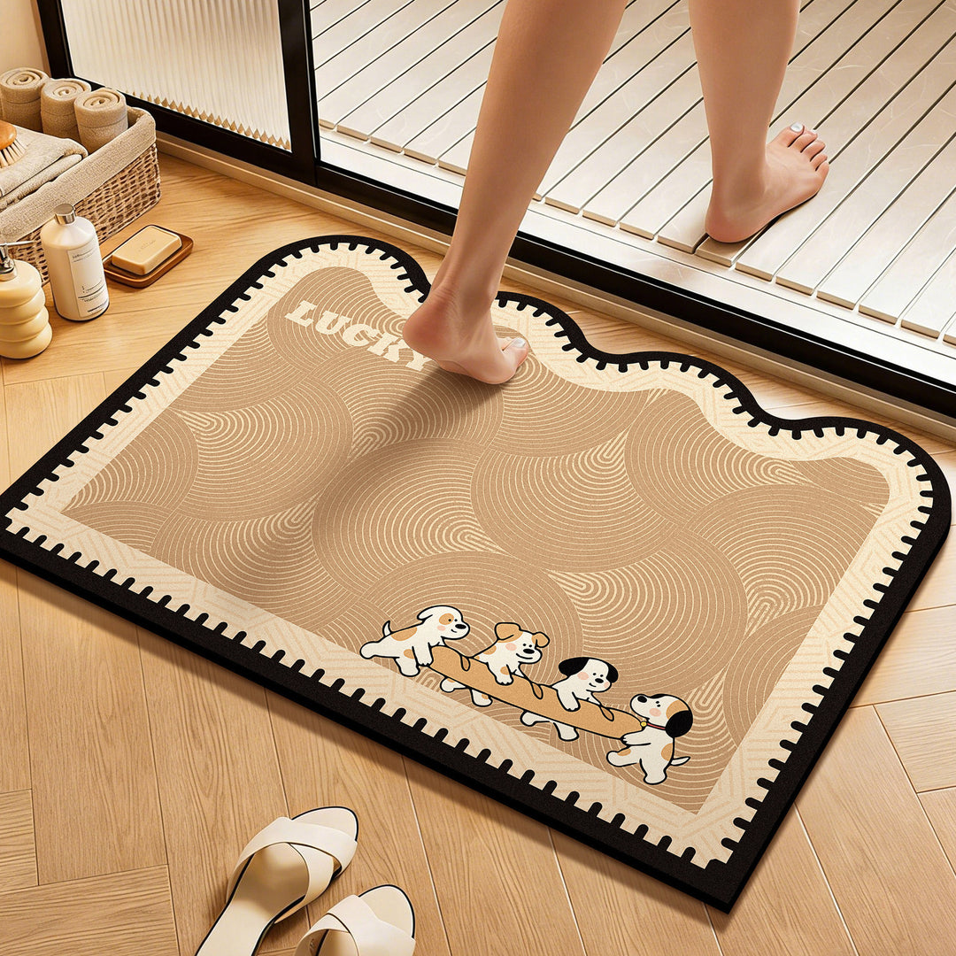 Plush Cartoon Dog Area Mat