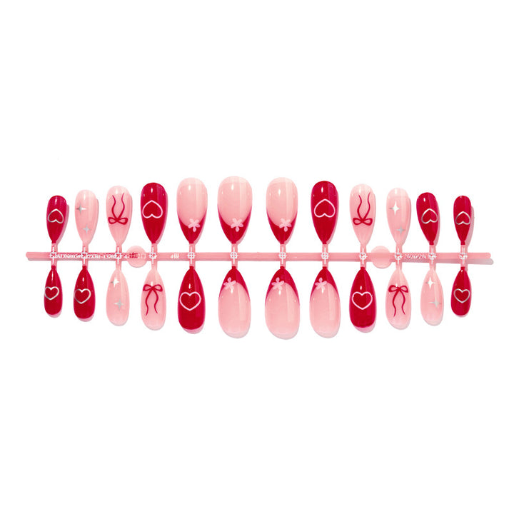 Decorative Press-On Nail Set with Charming Cherry and Bow Designs kalsten