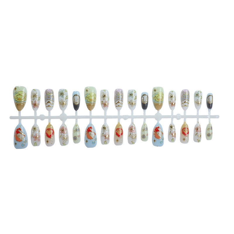 Artistic Character-Themed Press-On Nail Art Set Kalsten