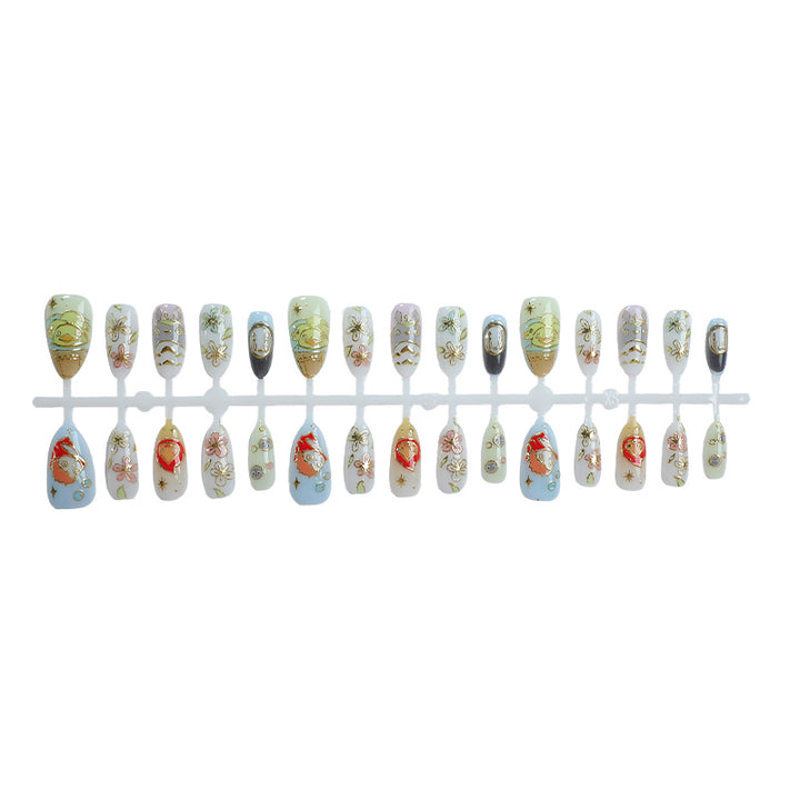 Artistic Character-Themed Press-On Nail Art Set Kalsten