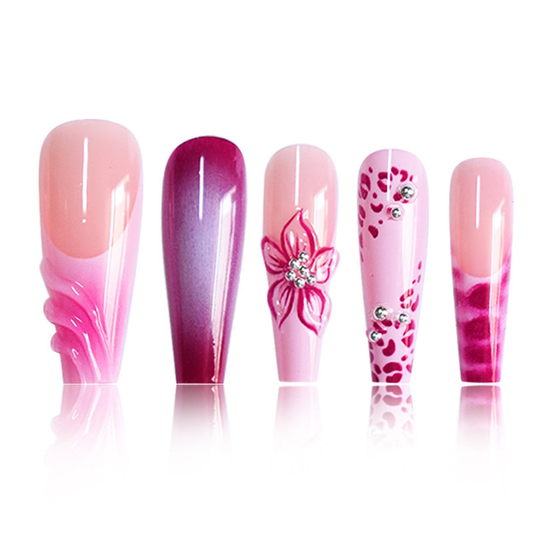 Floral 3D Decorative Press-On Nail Extensions Kalsten