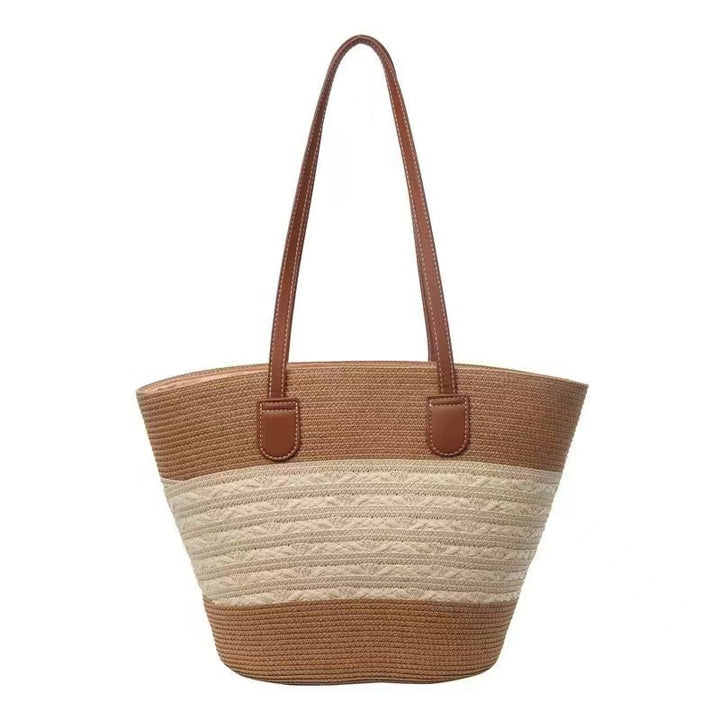 Fashionable rustic shopper with chic leather handles Kalsten