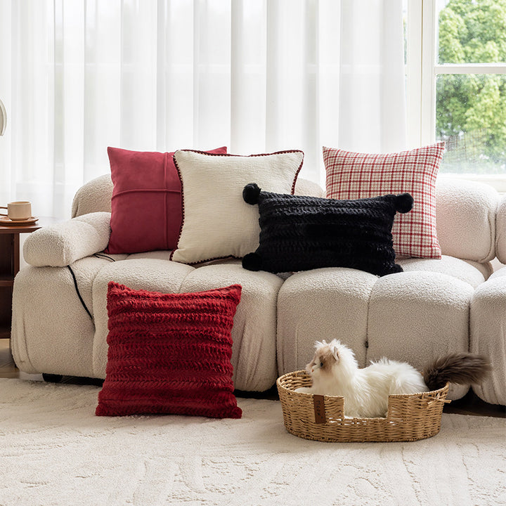 Textured Pom-Pom Decorative Cushion