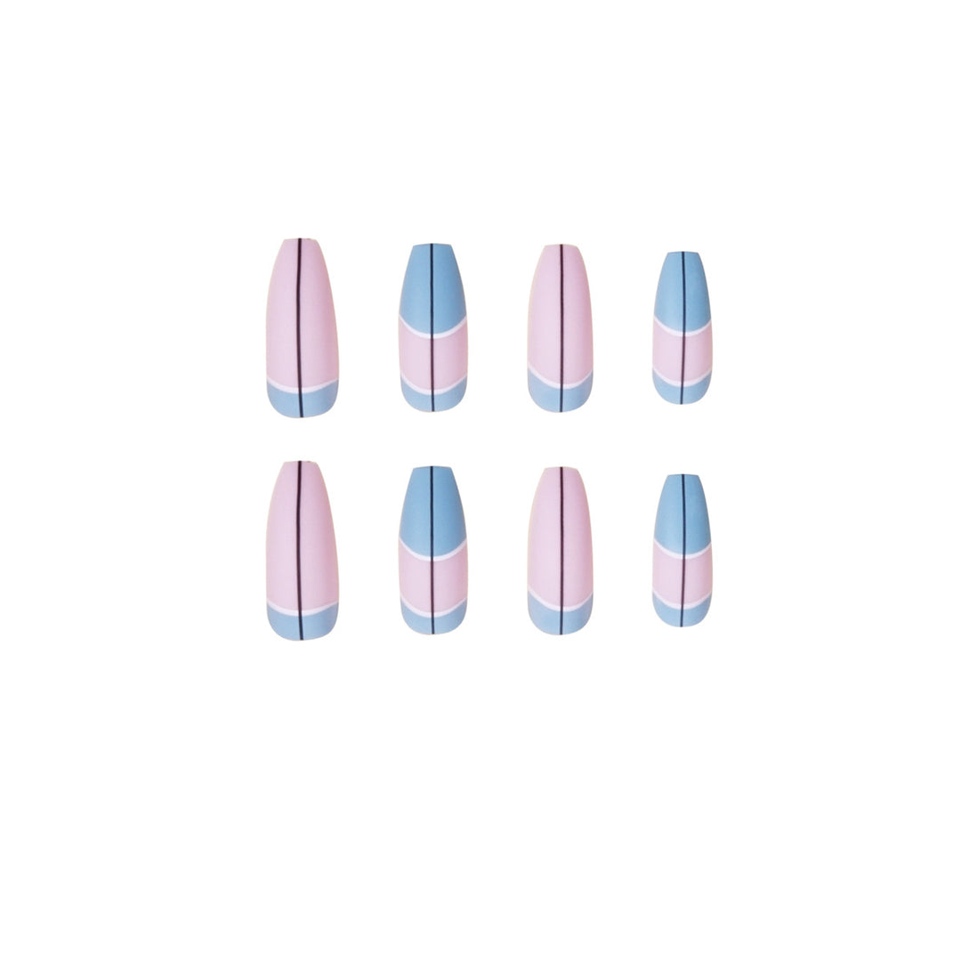 Trendy Stiletto Nails with Geometric Design Kalsten