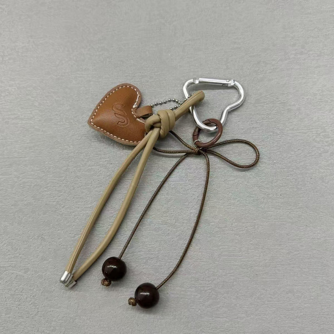 Leather Heart Charm Keychain Kalsten