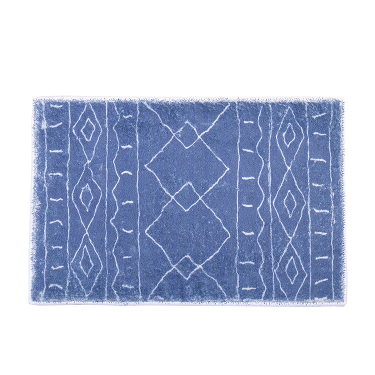 Soft high-pile bath mat rug with Berber-inspired diamond pattern Kalsten