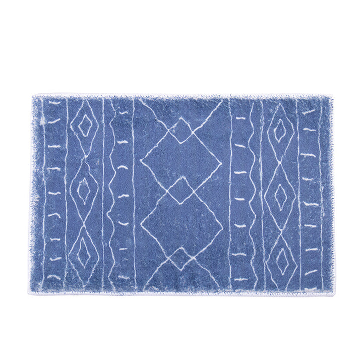 Soft high-pile bath mat rug with Berber-inspired diamond pattern Kalsten