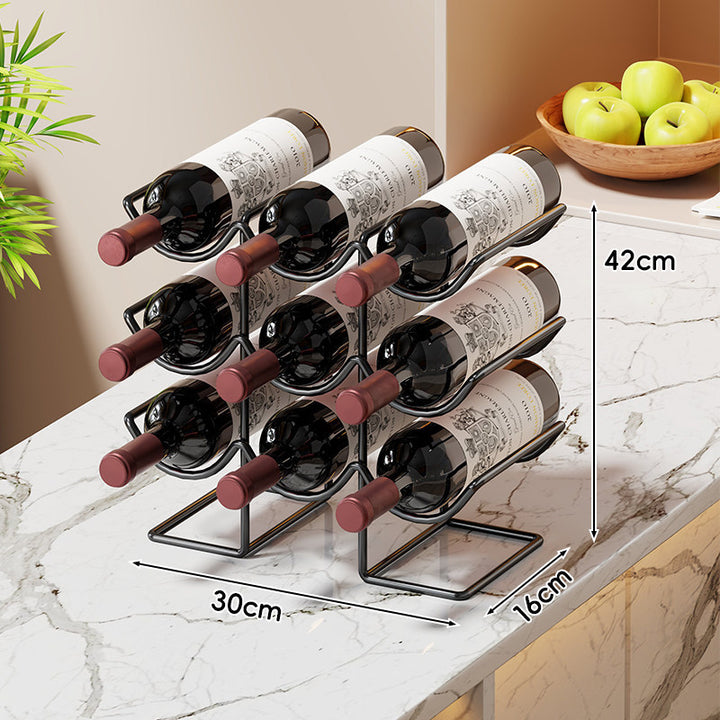 Compact Countertop Stacking Metal Wine Bottle Rack