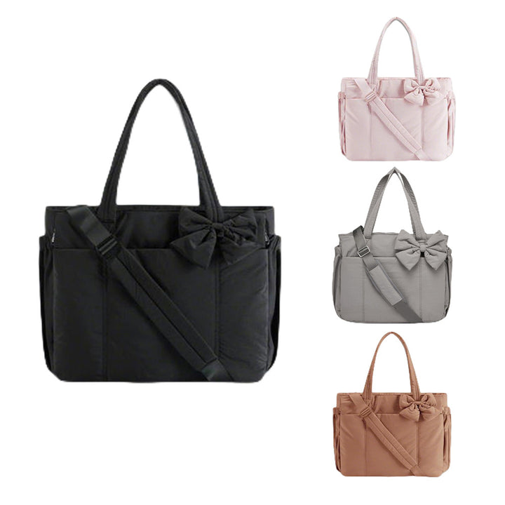 Practical tote bag with retractable shoulder strap and fashionable bow Kalsten