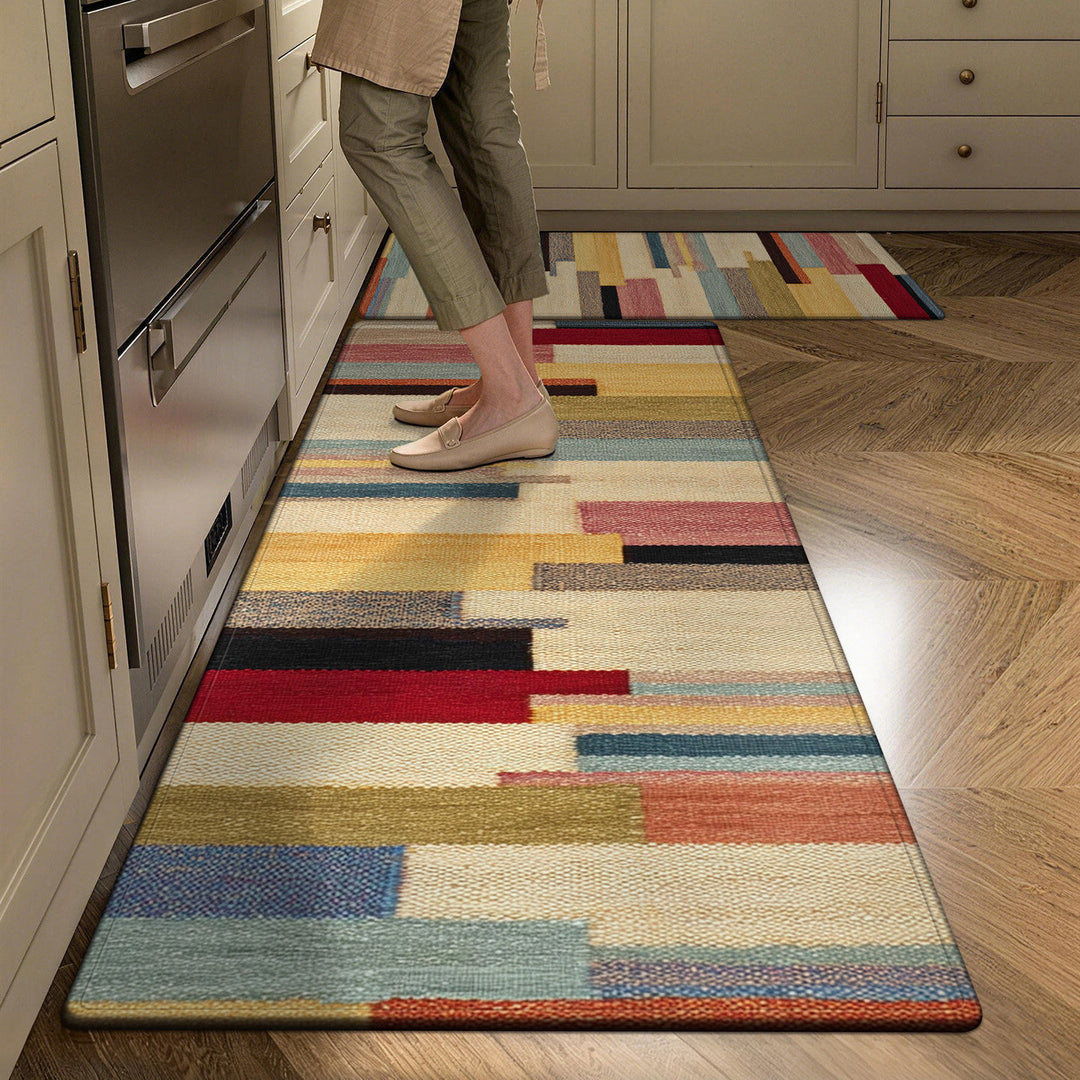 Elegant Textured Kitchen Runner Mat