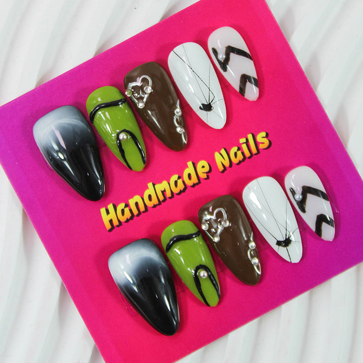 Artificial Nails Set with handcrafted, creative design elements Kalsten