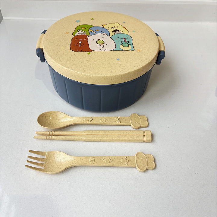 Fun Animal Print Bento Bowl with Cutlery Set