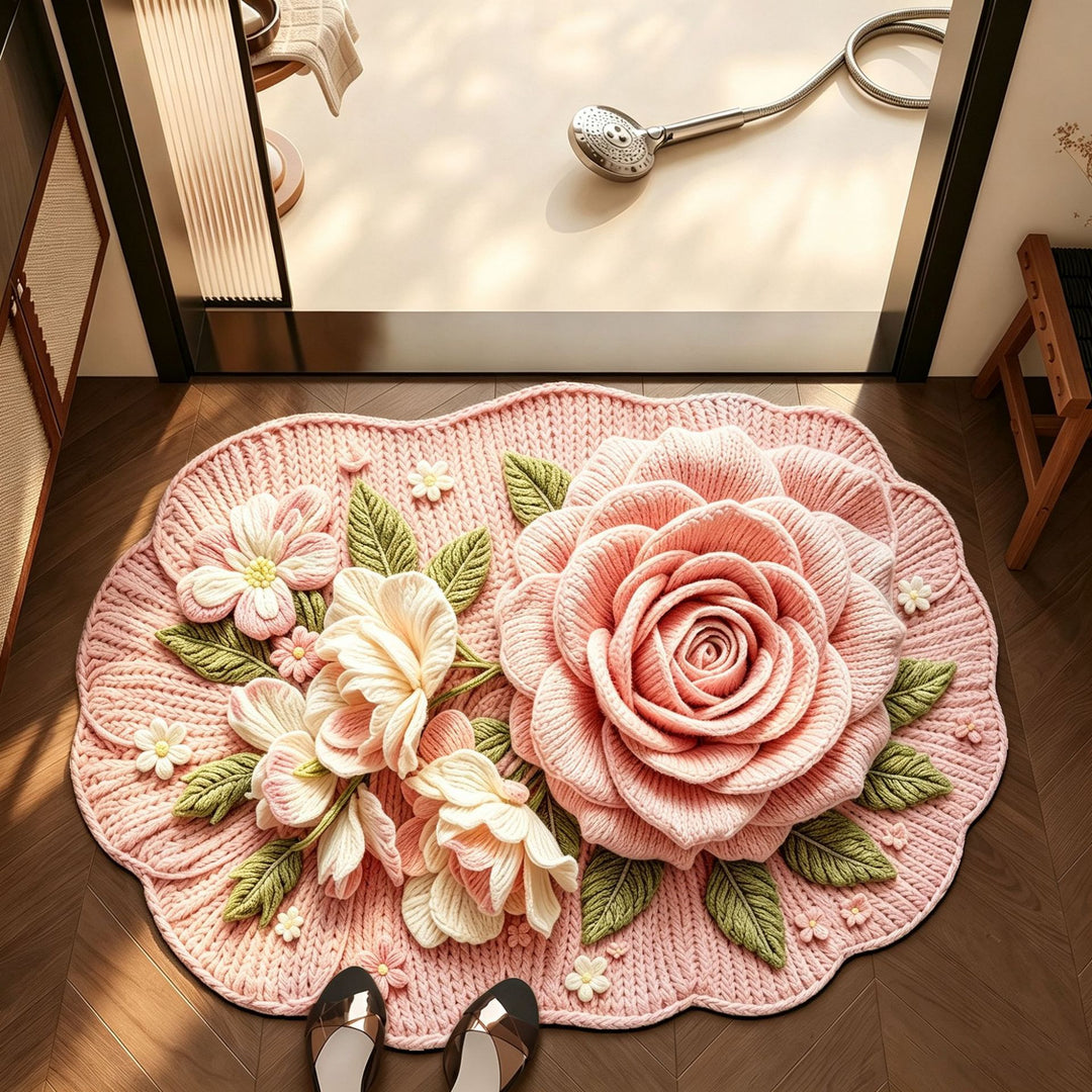 Floral Design Bathroom Mat Kalsten