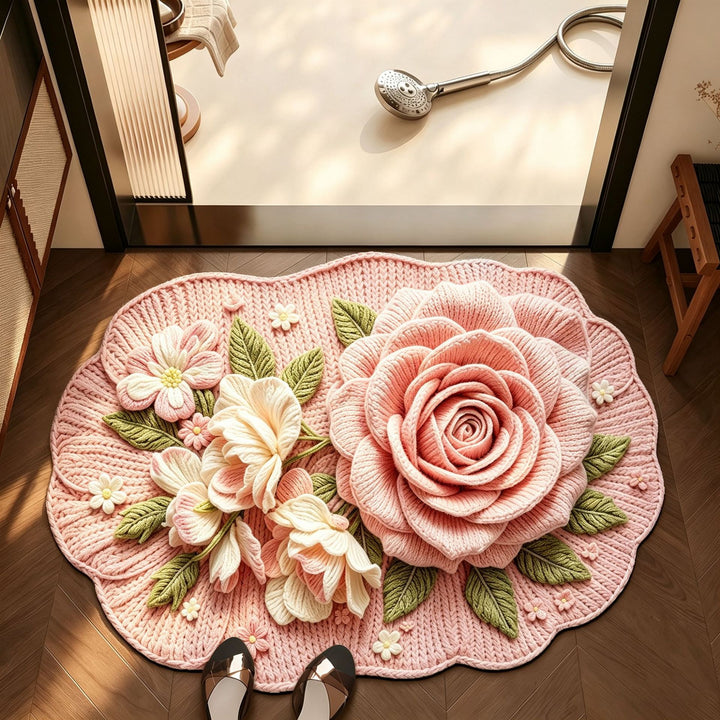 Floral Design Bathroom Mat Kalsten