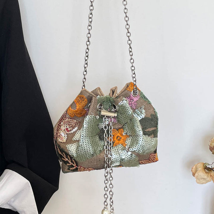 WoStylish Sequin Drawstring Clutch Purse Kalsten