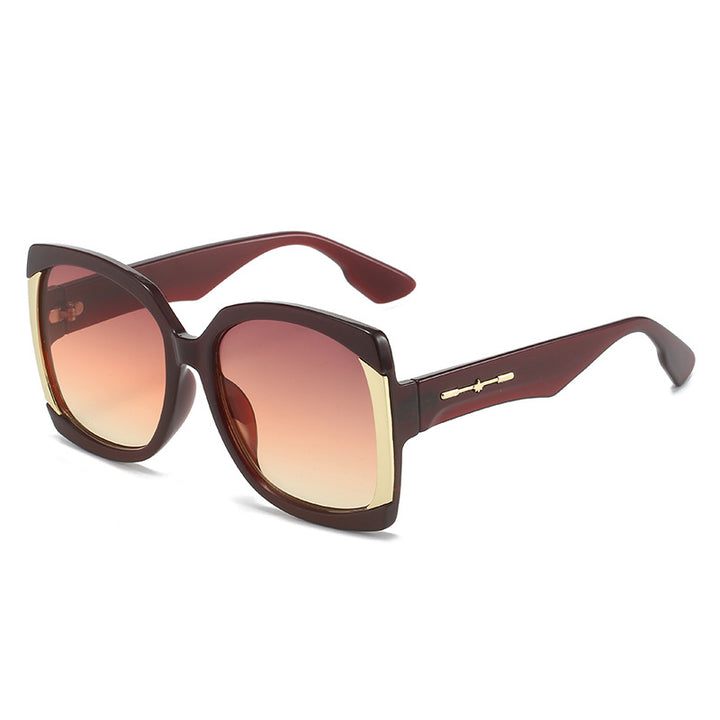 Oversized Tortoiseshell Sunglasses with Gold Accents Kalsten