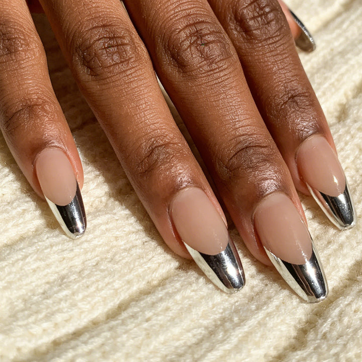 Long Stiletto Metallic Tip Press-On Nails Kalsten