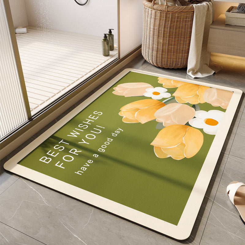 Decorative Floral Bath Mat Kalsten