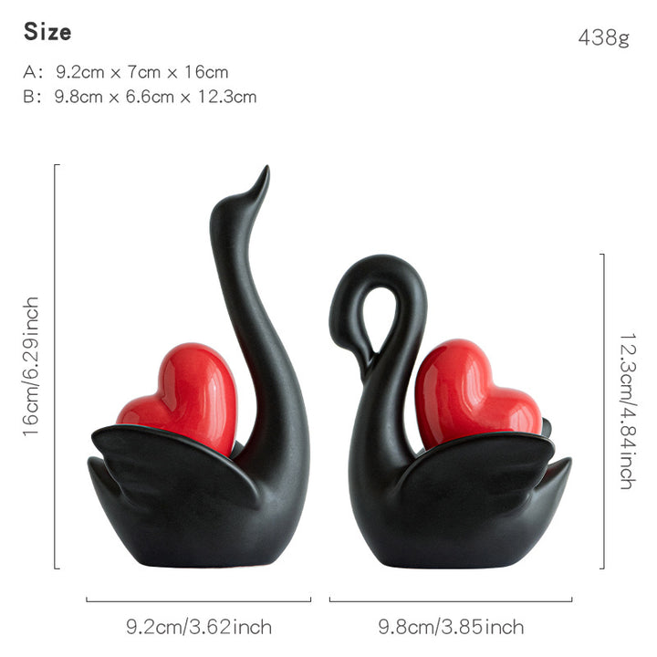 Elegant and romantic swans decorative figure Kalsten