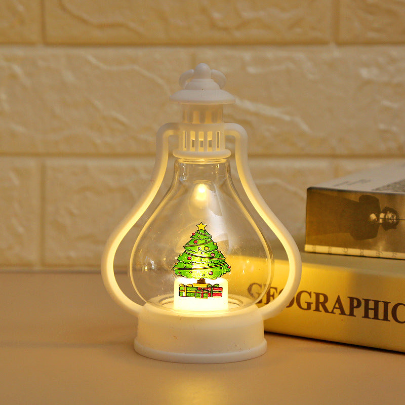 Decorative winter lantern with snowman motif
