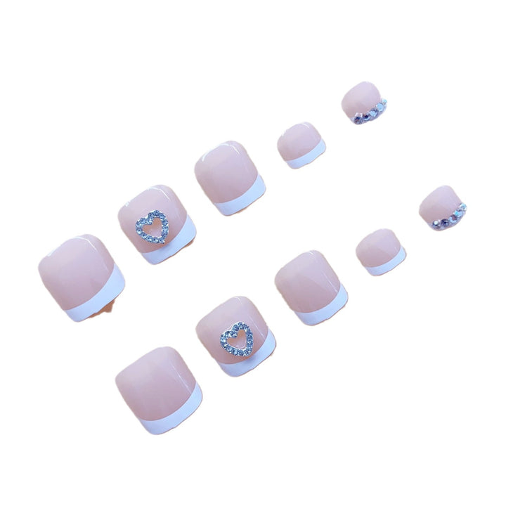 Nail art set with elegant glitter and heart decorations Kalsten
