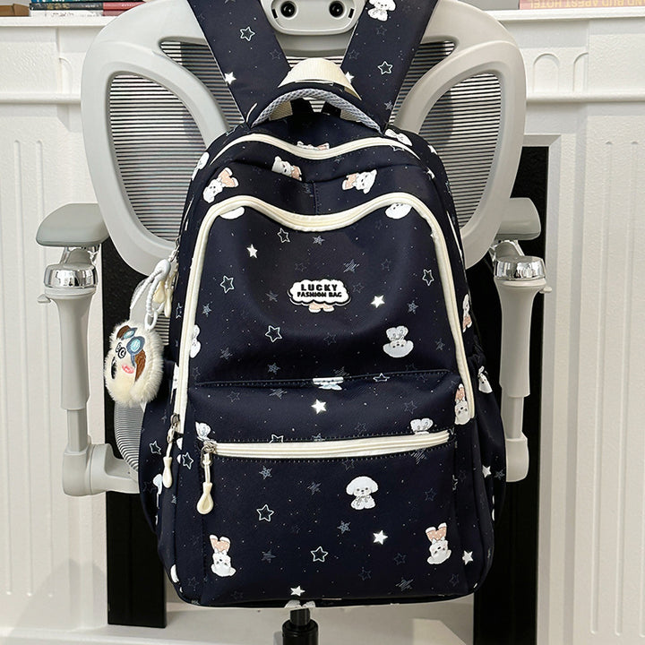 Whimsical Animal Print School Backpack