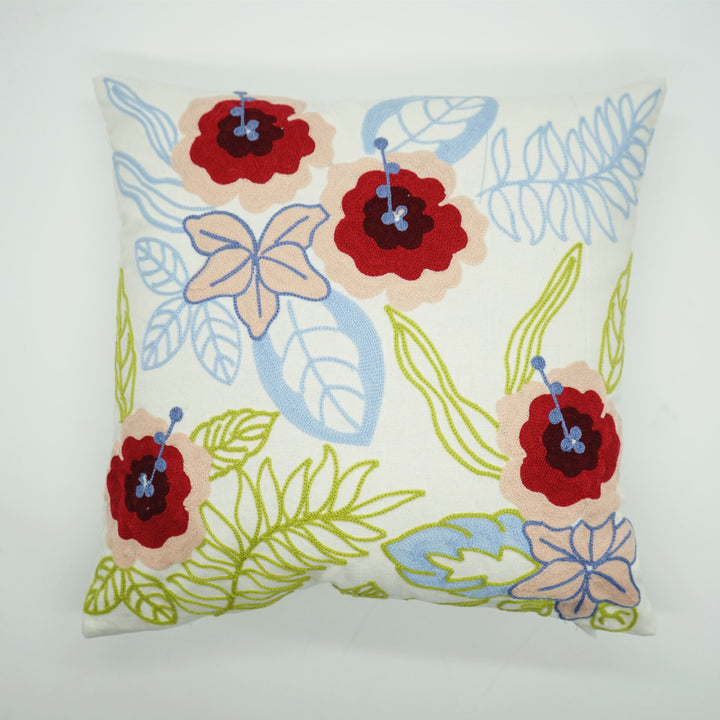 Decorative Embroidered Bird Cushion