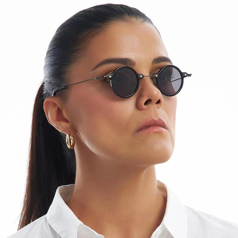 Women's fashionable round sunglasses with stylish metal frame and polarized lenses Kalsten