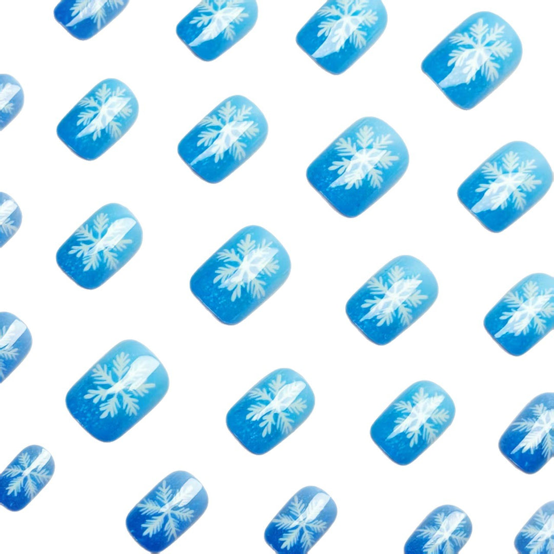 Artificial nails with sparkling winter flake design Kalsten
