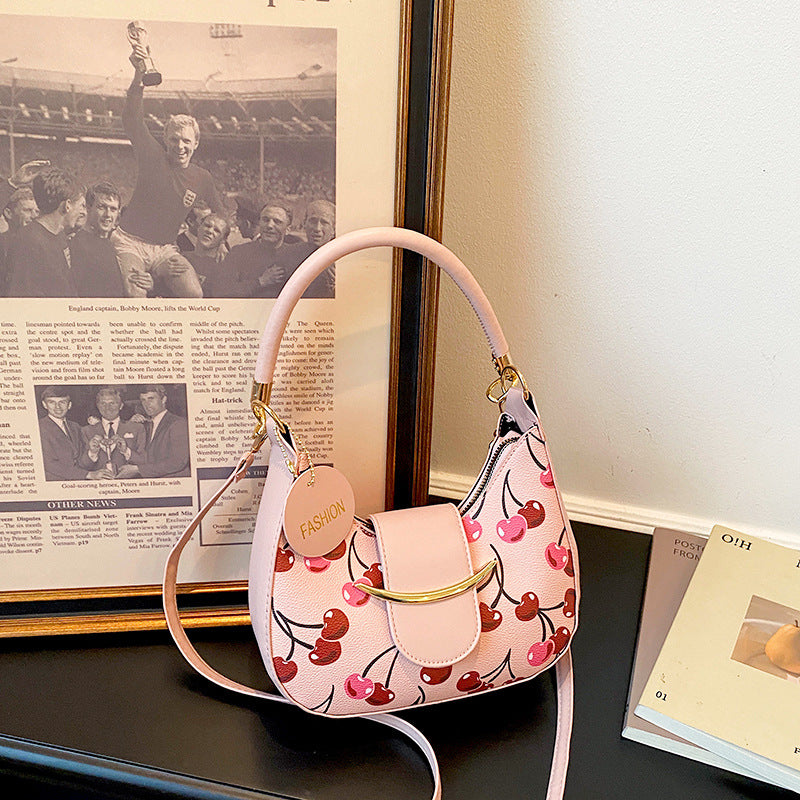 Chic Cherry Print Handbag
