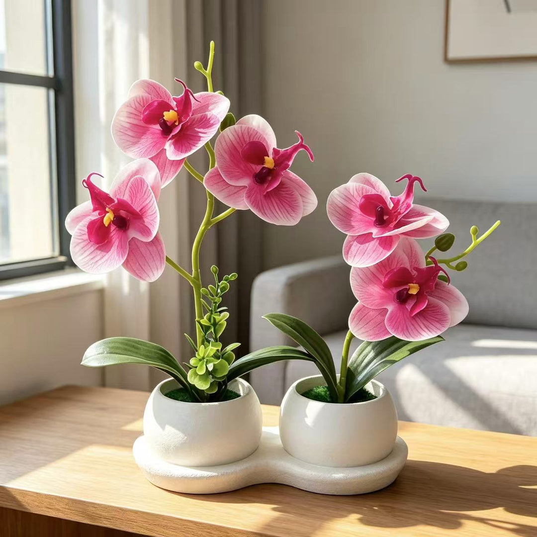 Elegant Faux Orchid Flower Display