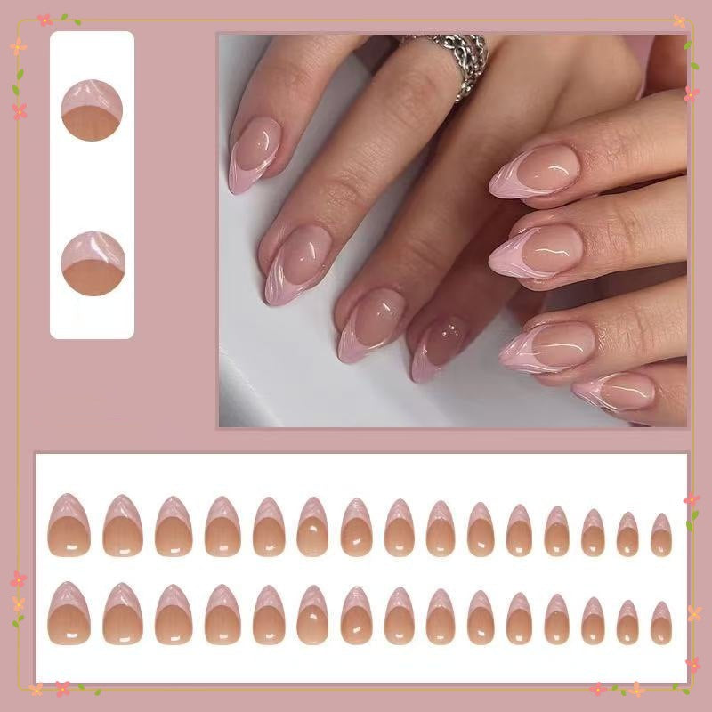 Elegant Nail Tips with French Design Kalsten