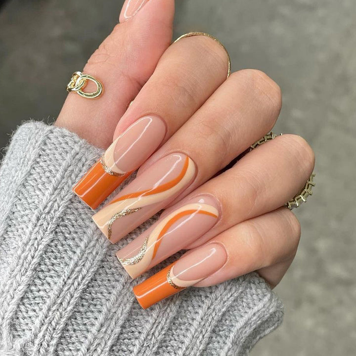 Artistic acrylic nails with elegant accents Kalsten