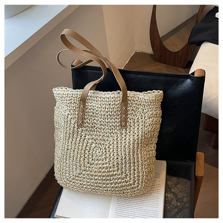 Elegant Bast Tote Bag with Leather Accents Kalsten