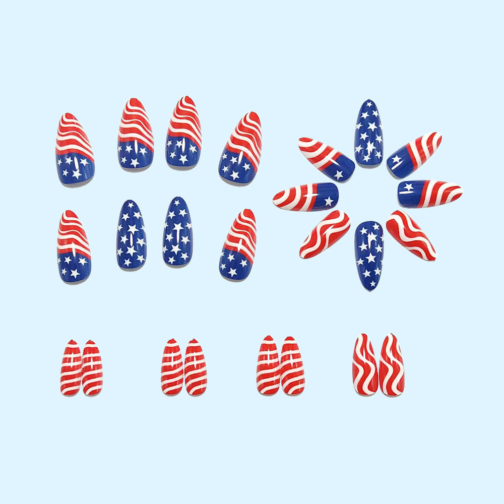 Creative artificial nails with patriotic design Kalsten