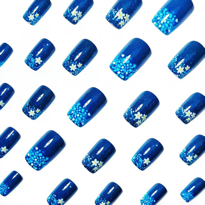 Floral Glittered Nail Art Kalsten